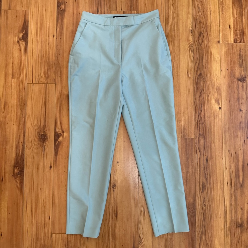ZARA Light Green High Waist Slim Fit Pant